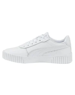 PUMA - Sneaker da donna bianca in VERA PELLE con dettagli argento - CARINA 2.0