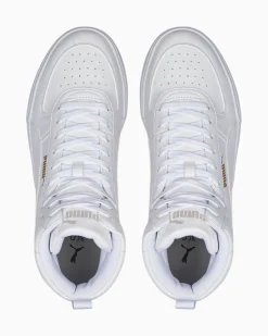 PUMA - Sneakers alta da uomo bianca con dettagli oro e soletta in memory foam - CAVEN MID