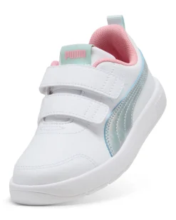 PUMA -  SNEAKERS BIMBA BIANCA E GRIGIA COURTFLEX V3 SPACE BELLE DAL 28 AL 35-  404345-01