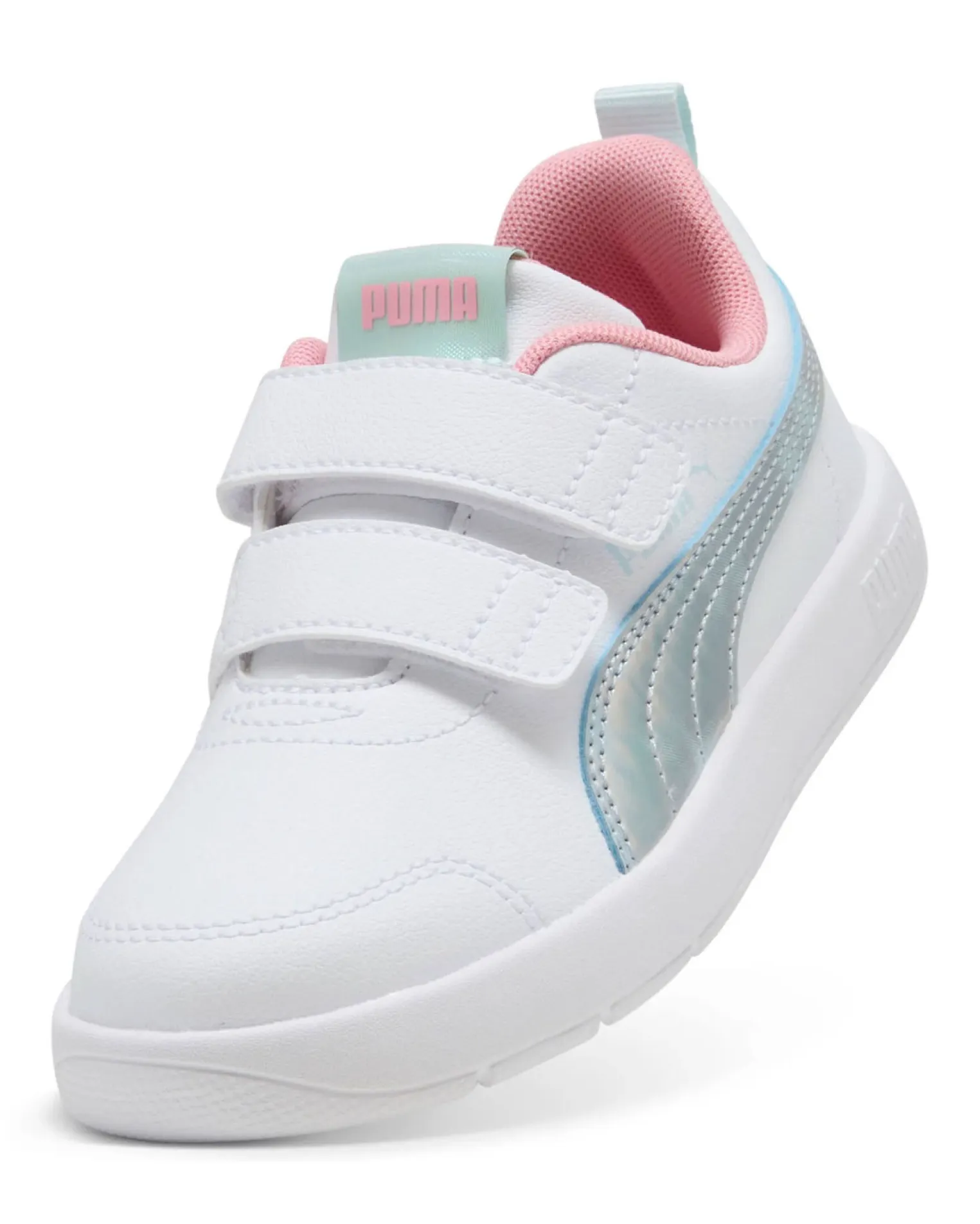 PUMA - SNEAKERS BIMBA BIANCA E GRIGIA COURTFLEX V3 SPACE BELLE DAL 28 AL 35- 404345-01