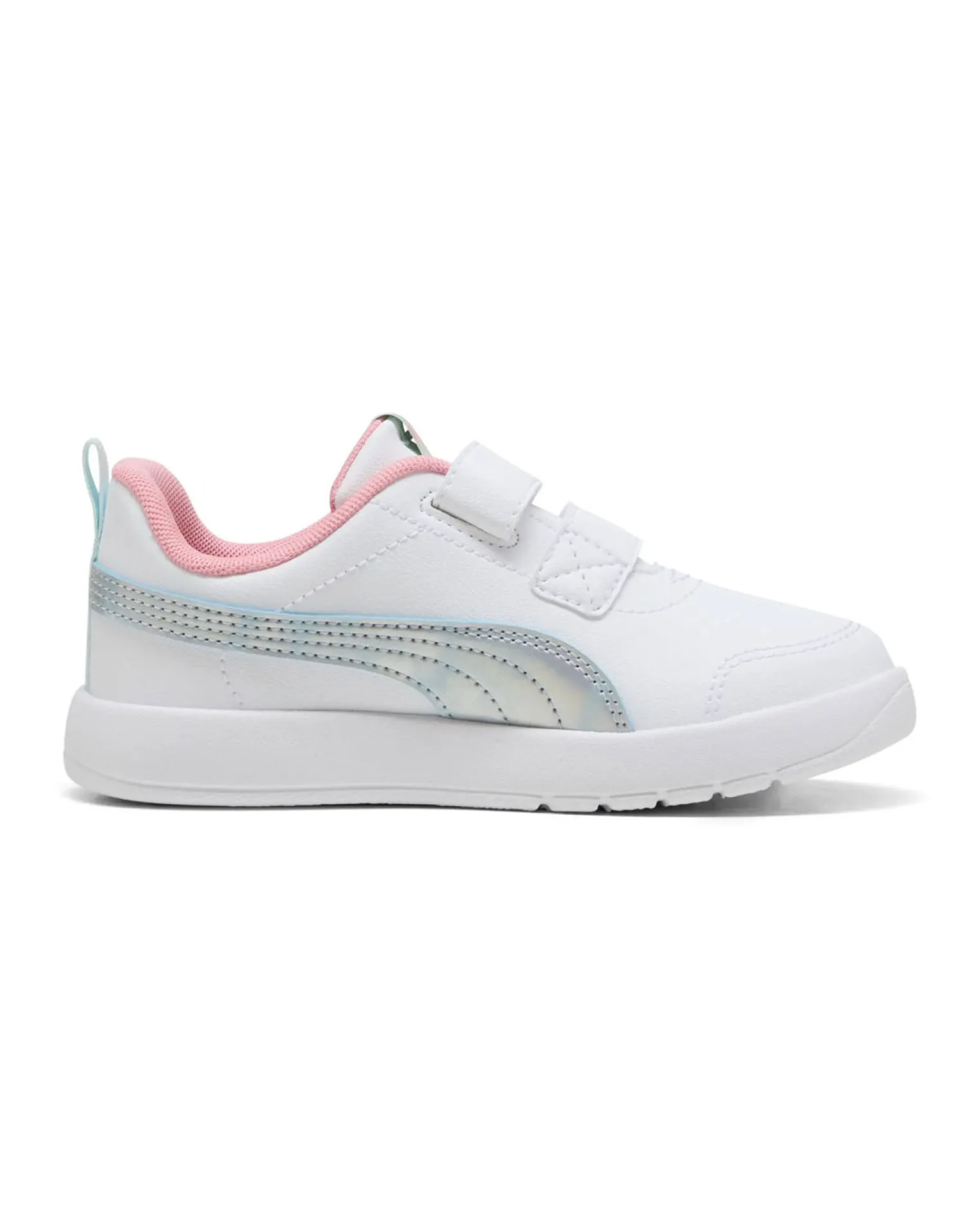 PUMA - SNEAKERS BIMBA BIANCA E GRIGIA COURTFLEX V3 SPACE BELLE DAL 28 AL 35- 404345-01