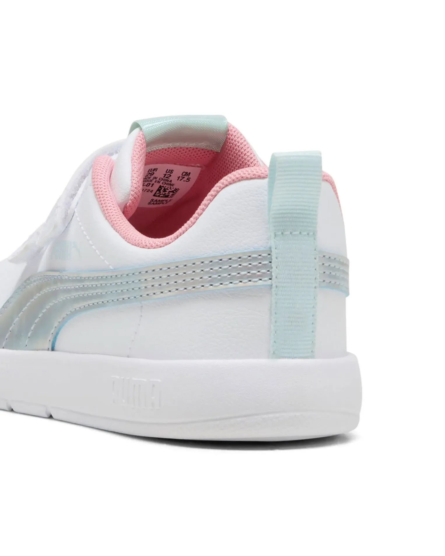 PUMA - SNEAKERS BIMBA BIANCA E GRIGIA COURTFLEX V3 SPACE BELLE DAL 28 AL 35- 404345-01