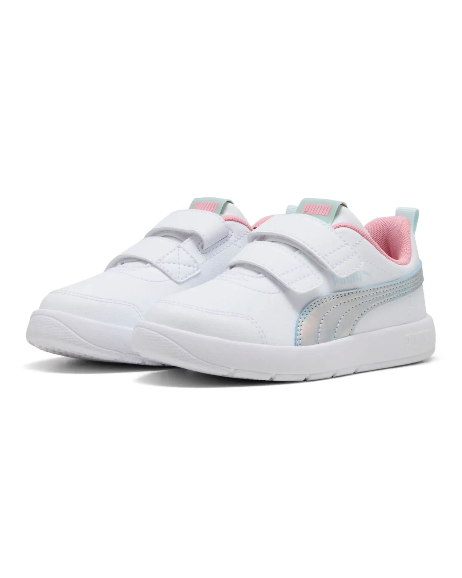 PUMA - SNEAKERS BIMBA BIANCA E GRIGIA COURTFLEX V3 SPACE BELLE DAL 28 AL 35- 404345-01