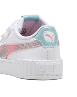 PUMA - SNEAKERS BIMBA CARINA 3.0 SPACE BELLE PS BIANCHE, ROSA E CELESTI DAL 28 AL 35, 402806-01