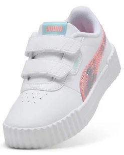 PUMA - SNEAKERS BIMBA CARINA 3.0 SPACE BELLE PS BIANCHE, ROSA E CELESTI DAL 28 AL 35, 402806-01