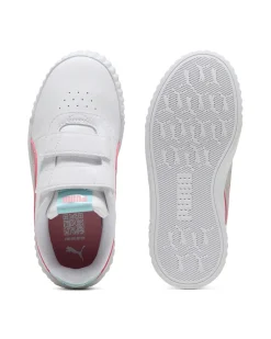 PUMA - SNEAKERS BIMBA CARINA 3.0 SPACE BELLE PS BIANCHE, ROSA E CELESTI DAL 28 AL 35, 402806-01