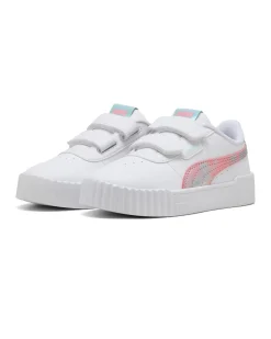PUMA - SNEAKERS BIMBA CARINA 3.0 SPACE BELLE PS BIANCHE, ROSA E CELESTI DAL 28 AL 35, 402806-01