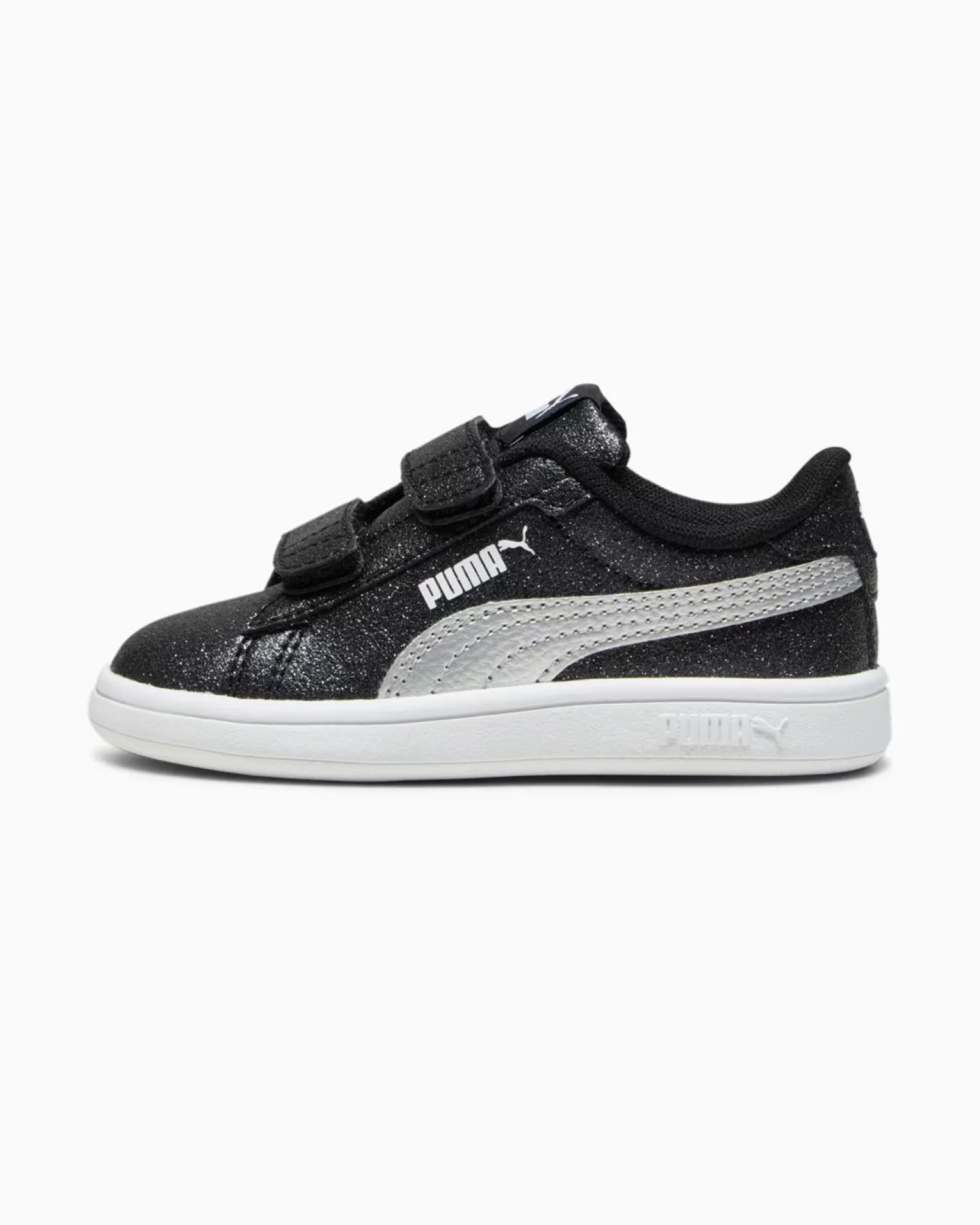 PUMA - SNEAKERS BIMBA NERE GLITTERATE E GRIGIE SMASH 3.0 GLITZ PS DAL 28 AL 35, 394686-03