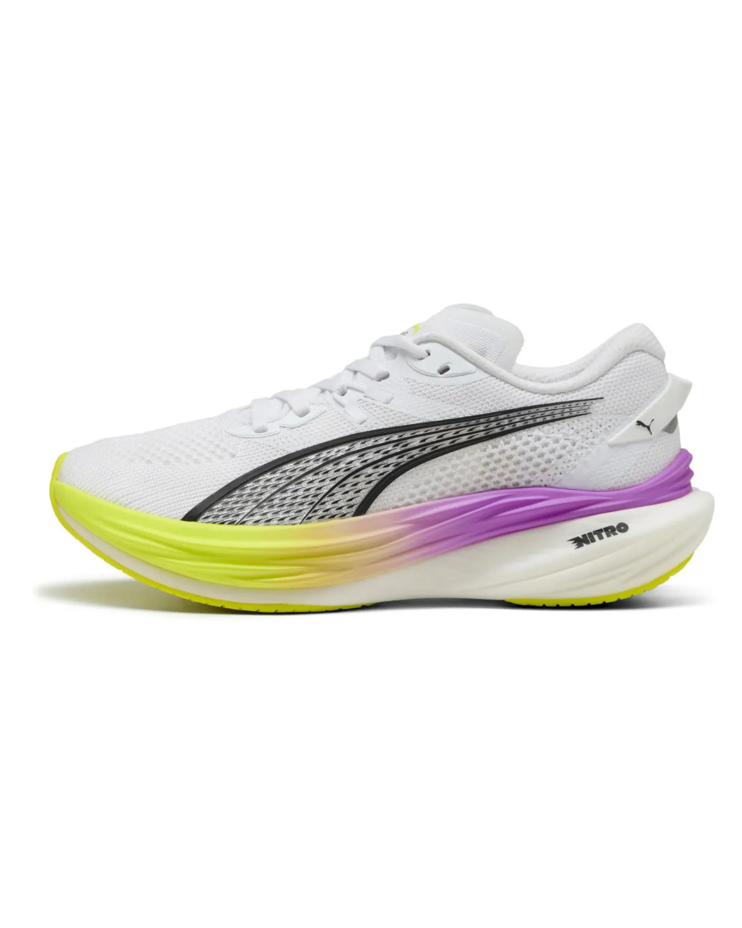 PUMA - SNEAKERS DA DONNA BIANCA, NERA, VIOLA E GIALLA DEVIATE NITRO 3, 309708-18