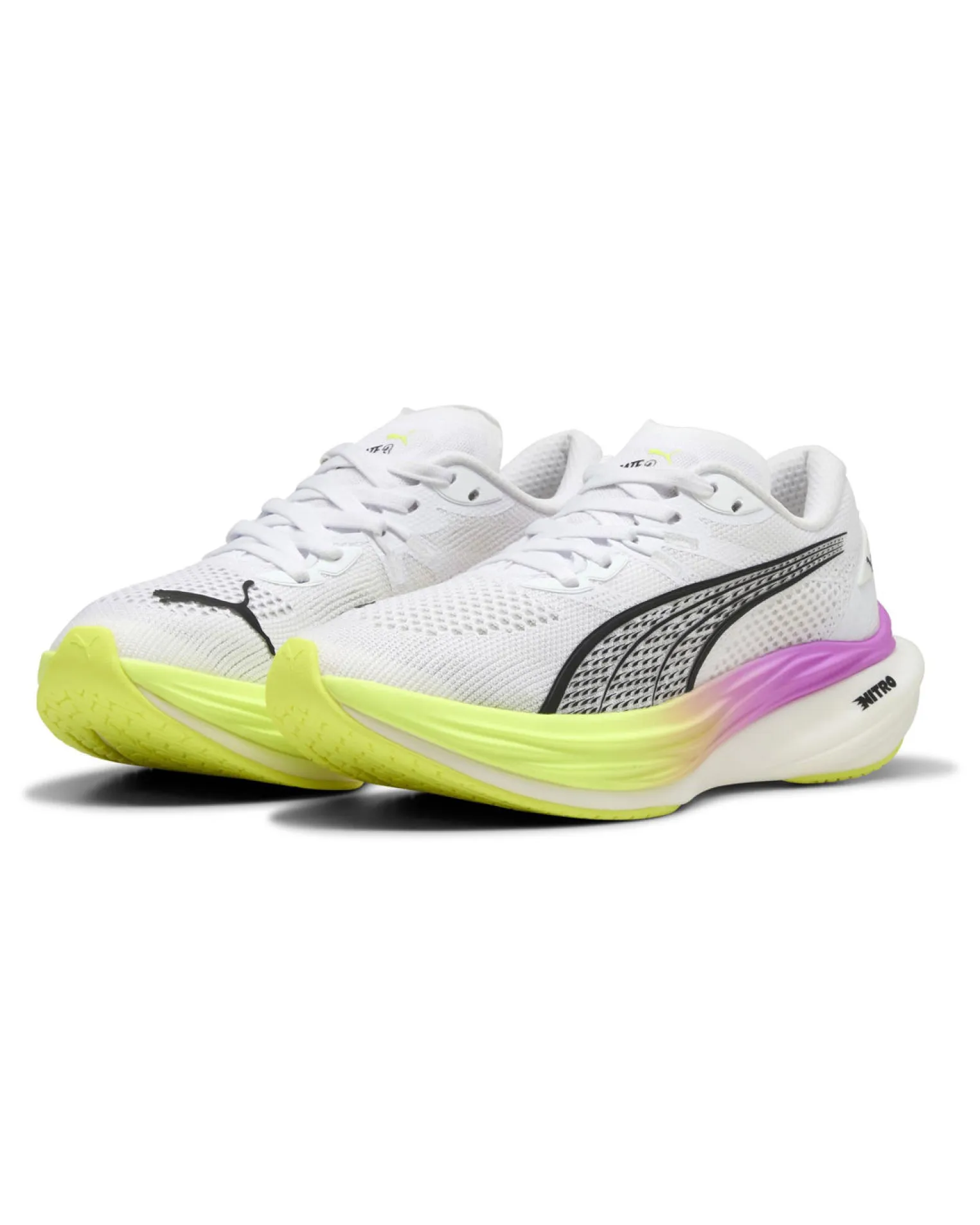 PUMA - SNEAKERS DA DONNA BIANCA, NERA, VIOLA E GIALLA DEVIATE NITRO 3, 309708-18