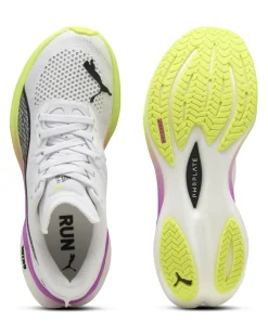PUMA - SNEAKERS DA DONNA BIANCA, NERA, VIOLA E GIALLA DEVIATE NITRO 3, 309708-18