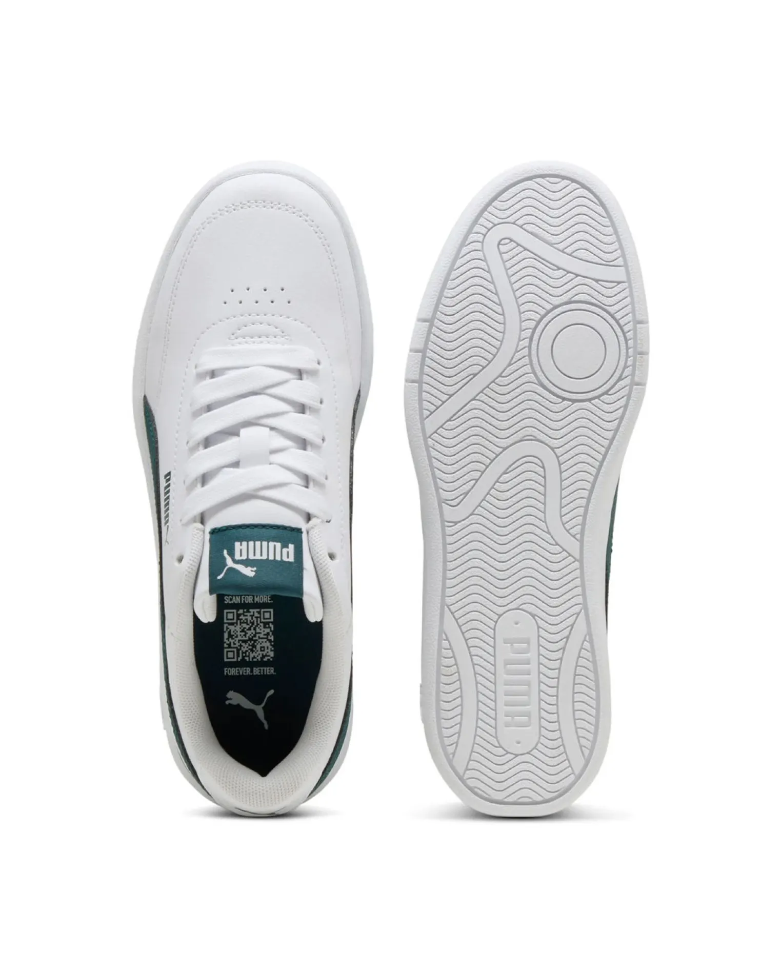 PUMA - SNEAKERS JUNIOR BIANCA E VERDE COURT CLASSIC CLEAN GS DAL 36 AL 39, 403750-04