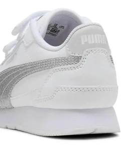 PUMA ST RUNNER V4 SL GLITTER V TD - Sneakers bianca e argento glitter, numerata 20/27  - 401592-01