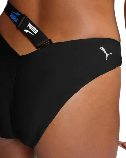 PUMA - Tanga bikini nero con elastico rimovibile
