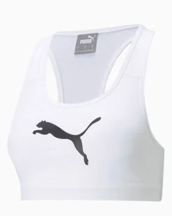 PUMA - Top bianco in tessuto traspirante con logo nero