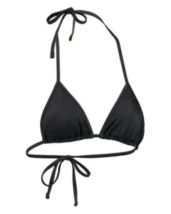 PUMA - Top bikini triangolo nero con logo bianco