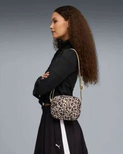 PUMA - TRACOLLINA LEOPARDATA BEIGE, NERA E MARRONE POPO CROSSBODY BAG, 091338-06