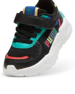 PUMA TRINITY LITE R, S, B AC+ Inf- Sneakers da bambino nera con dettagli colorati. Numerata 21/27 - 395465-02