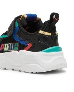 PUMA TRINITY LITE R, S, B AC+ Inf- Sneakers da bambino nera con dettagli colorati. Numerata 21/27 - 395465-02