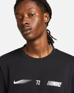 PUMA - T shirt da uomo nera con logo bianco frontale