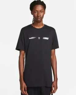 PUMA - T shirt da uomo nera con logo bianco frontale