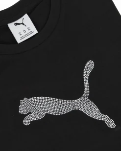 PUMA - T-SHIRT DONNA NERA MEZZA MANICA ESS GRAPHICS LEO LUXE, 634566-01