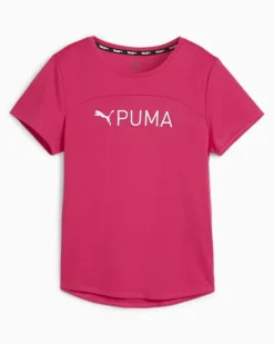 PUMA TSHIRT FIT ULTRAVREATHE TEE - Tshirt fuxia da donna con logo bianco - 52384449