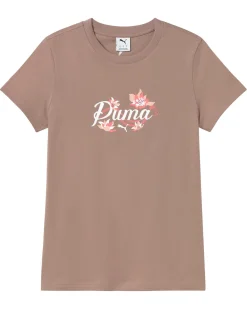 PUMA - T-SHIRT MARRONE ROSATO GRAFICA FLOREALE DA DONNA, 694464-88