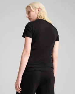 PUMA -T-SHIRT MEZZA MANICA NERA ESSENTIAL METALLIC TEE DA DONNA, 684995-01