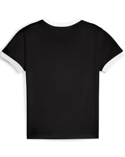 PUMA - T-SHIRT NERA E BIANCA T7 SLIM DA DONNA, 632129-01