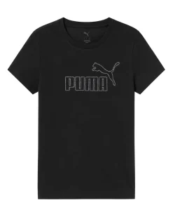 PUMA - T-SHIRT NERA ESSENTIAL DA DONNA CON LOGO STRASS 693519-01