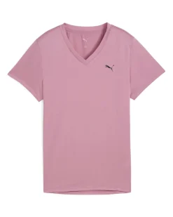 PUMA - T-SHIRT  TAD ESSENTIAL VNECK ROSA SCURO DA DONNA, 525890-65