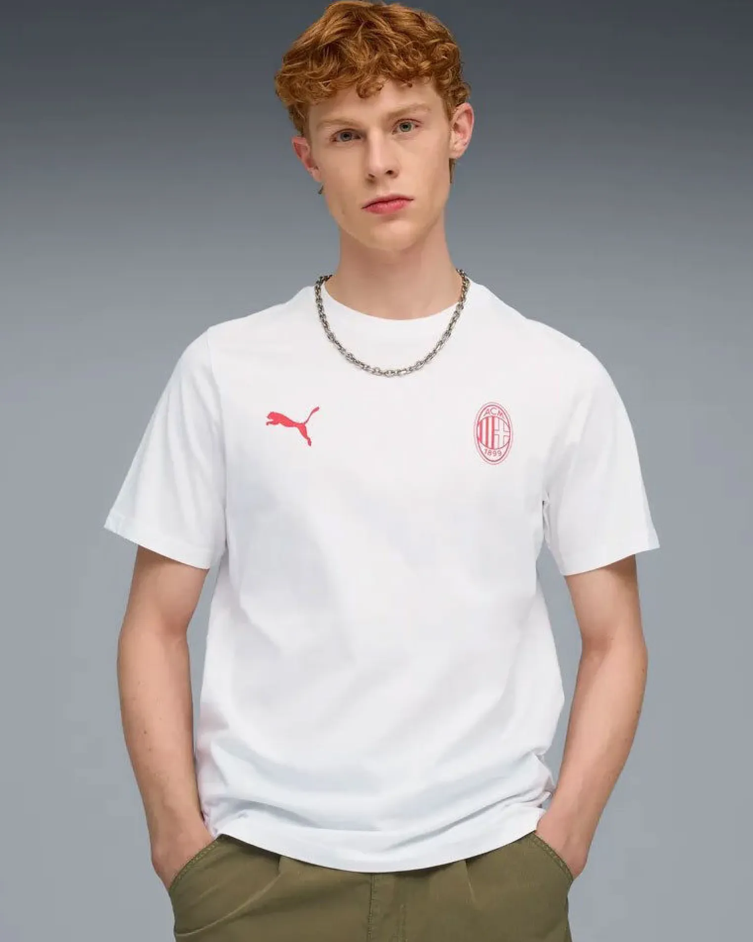 PUMA - T-SHIRT UOMO MEZZA MANICA BIANCA AC MILAN FTBLESS TEE, 782584-02