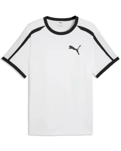 PUMA - T-SHIRT UOMO MEZZA MANICA BIANCA E NERA E T7 BIG CAT RINGER TEE AL.SNOW, 635242-02
