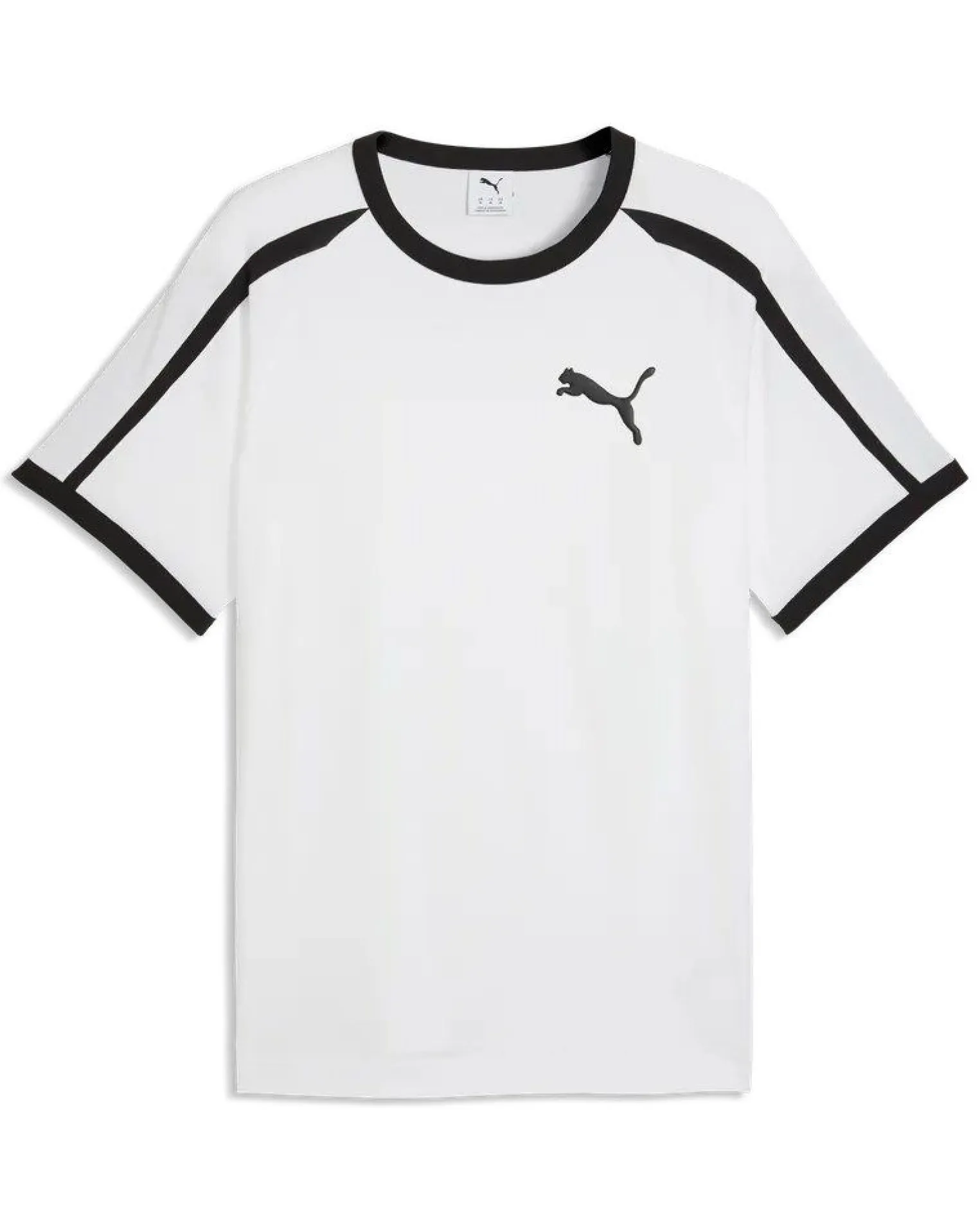 PUMA - T-SHIRT UOMO MEZZA MANICA BIANCA E NERA E T7 BIG CAT RINGER TEE AL.SNOW, 635242-02