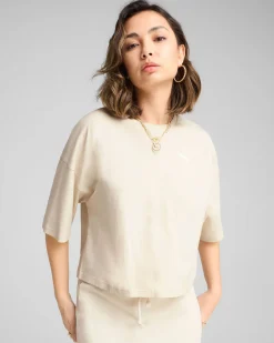 PUMA - T-SHIRT WARDROBE ESS OVERSIZED BEIGE DA DONNA 629743-87