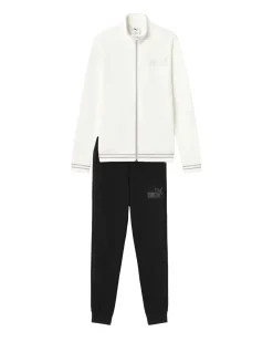 PUMA -TUTA COMPLETA BIANCA E NERA  ESSENTIAL RHINESTONE LOGO FZ SUIT DA DONNA, 693559-02
