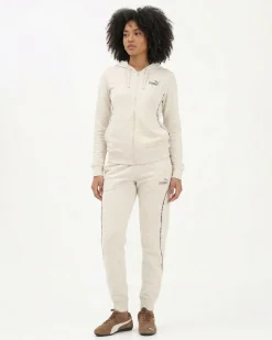 PUMA -TUTA COMPLETA  CON CAPPUCCIO  BEIGE/CREMA HD GRAPHIC TRACKSUIT DA DONNA, 694708-87