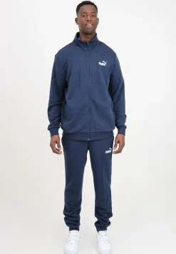 PUMA - Tuta completa da uomo blu con zip frontale e logo bianco - 585840-14