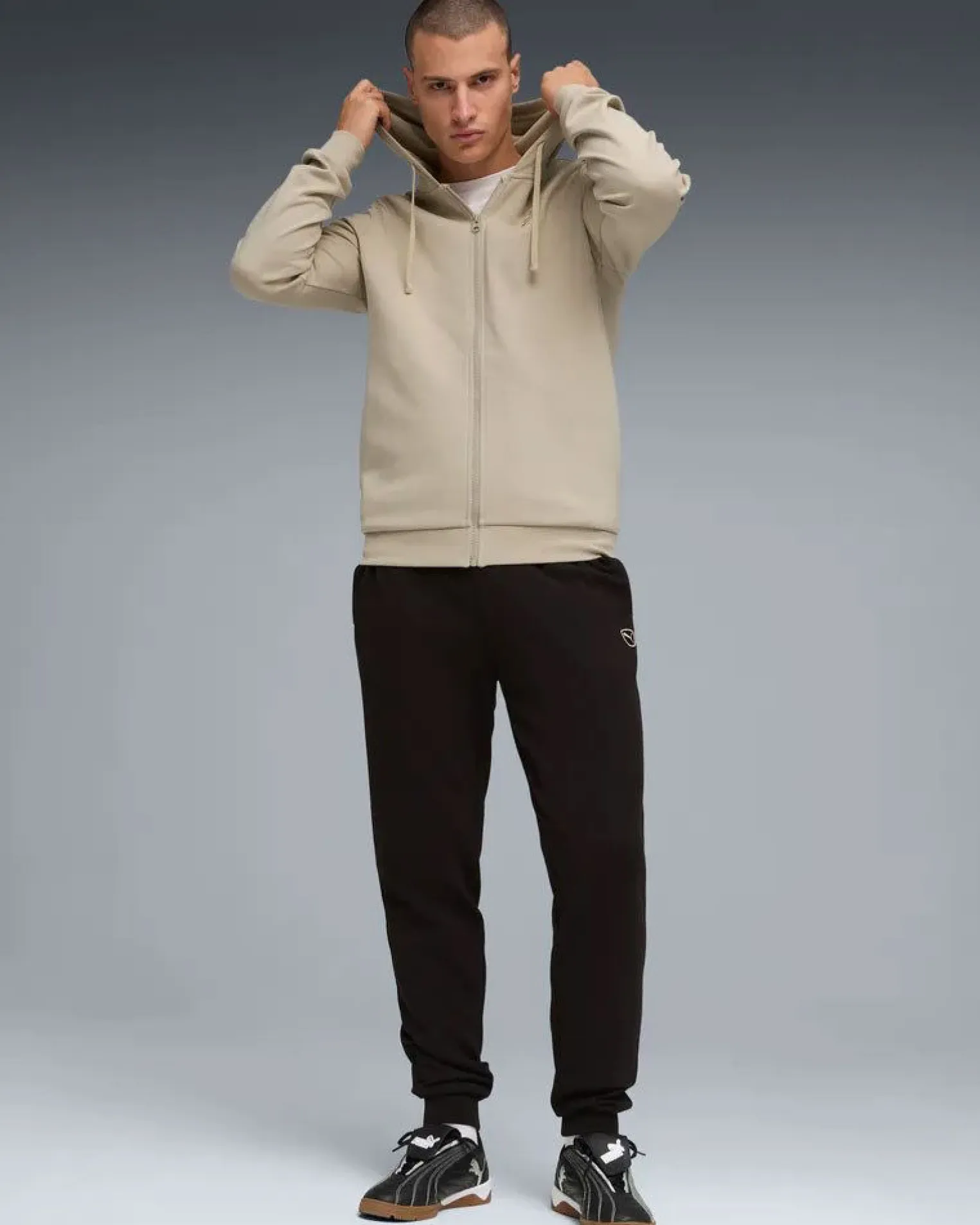 PUMA - TUTA COMPLETA ESSENTIAL ELEVATED DA UOMO FELPA FULL ZIP CON CAPPUCCIO 691771-61