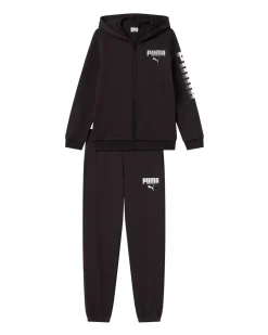 PUMA – TUTA COMPLETA ESSENTIALS GRAPICH FULL ZIP CON CAPPUCCIO JUNIOR NERA – 694954-01
