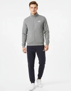 PUMA - TUTA COMPLETA FULL ZIP GRIGIA E NERA  ESSENTIAL SWEAT SUIT - DA UOMO, 684848-53