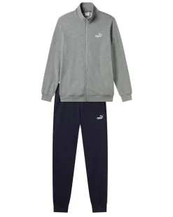 PUMA - TUTA COMPLETA FULL ZIP GRIGIA E NERA  ESSENTIAL SWEAT SUIT - DA UOMO, 684848-53