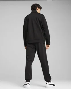 PUMA -TUTA COMPLETA NERA E BIANCA FULL ZIP IN ACETATO POLY COLORBLOCK SUIT DA UOMO, 687304-01