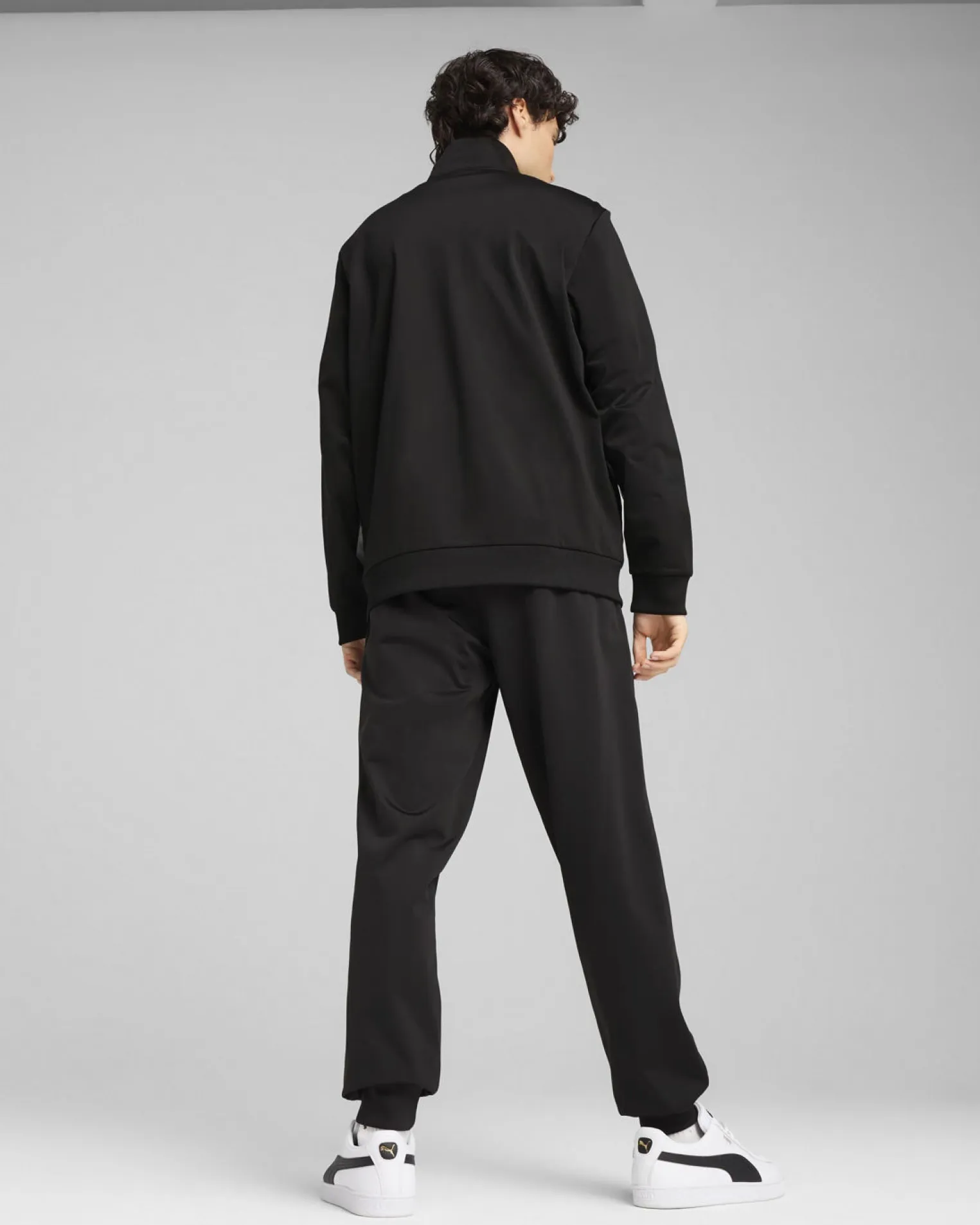 PUMA -TUTA COMPLETA NERA E BIANCA FULL ZIP IN ACETATO POLY COLORBLOCK SUIT DA UOMO, 687304-01