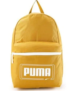 PUMA - Zaino giallo e bianco con tasca frontale e spallacci regolabili