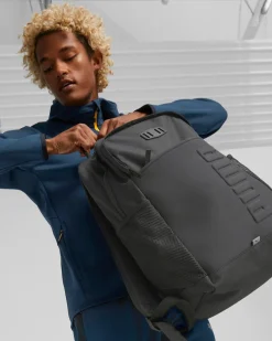 PUMA - Zaino nero con tasca anteriore e scomparto per laptop interno