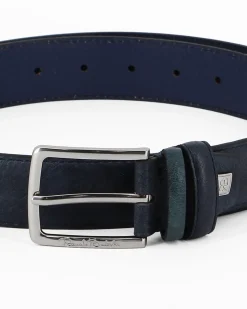 RENATO BALESTRA - Cinta blu con fodera in VERA PELLE