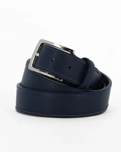 RENATO BALESTRA - Cinta blu con fodera in VERA PELLE
