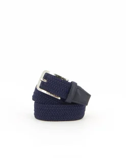 RENATO BALESTRA-Cinta uomo blu navy intrecciata ed elasticizzata